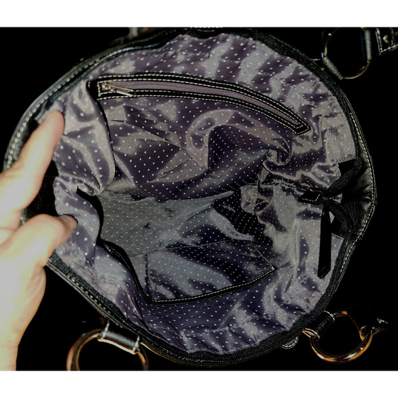 G by Guess Patchwork black gray logo purse handbag - Picture 5 of 7